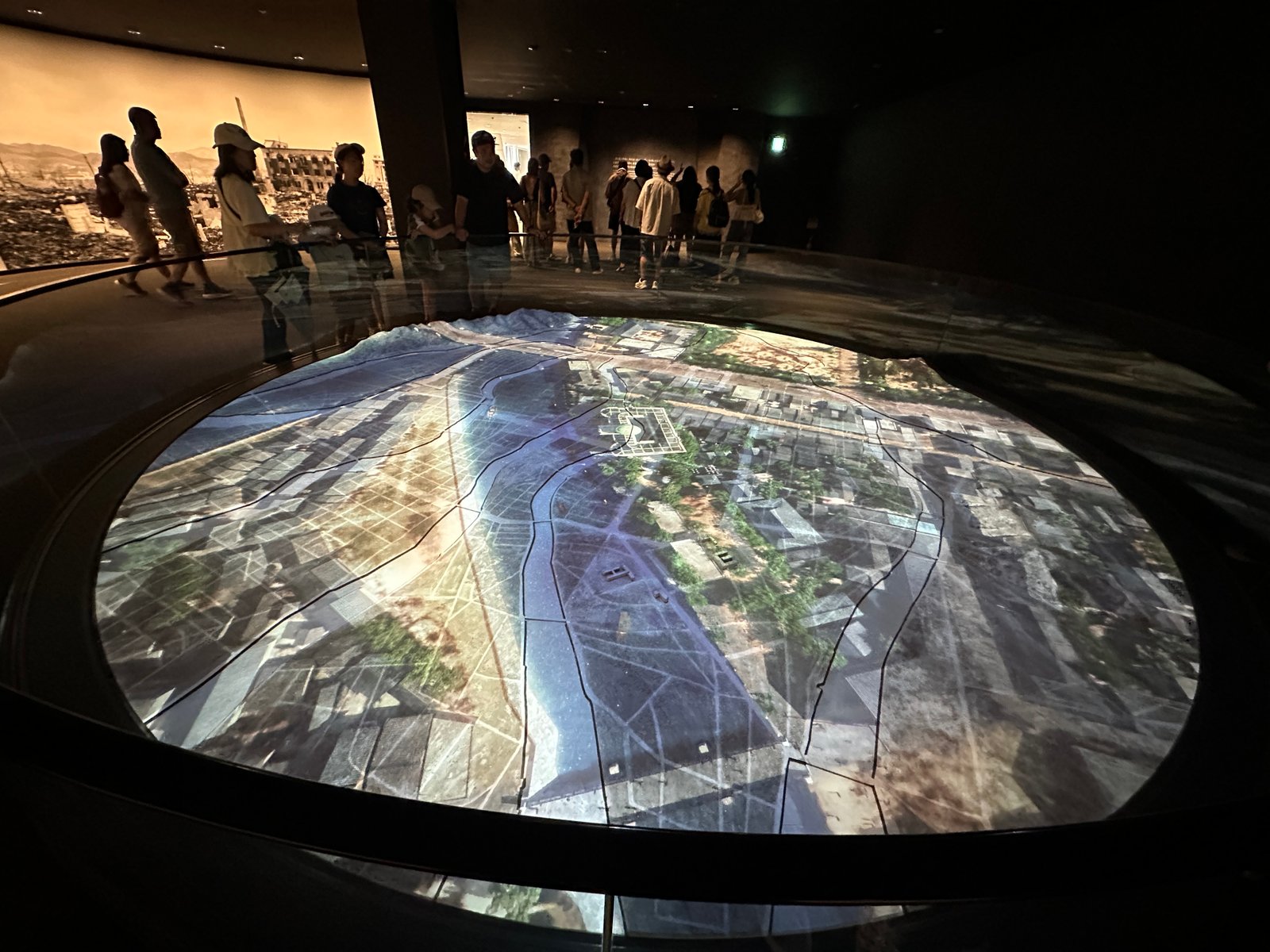Interactive map exhibition at Hiroshima Peace Memorial Museum