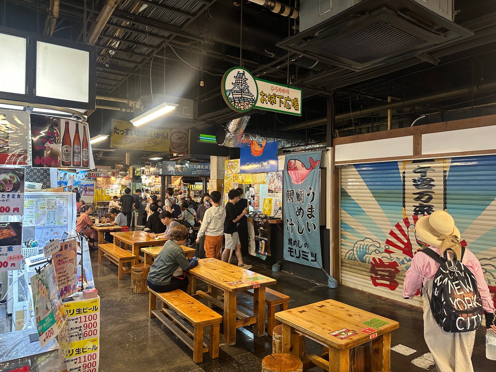 Lively food stalls at Hirome Market in Kochi