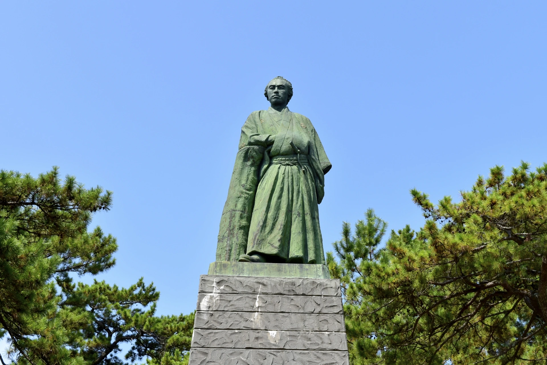Sakamoto Ryoma statue at Kazagashira Park in Nagasaki