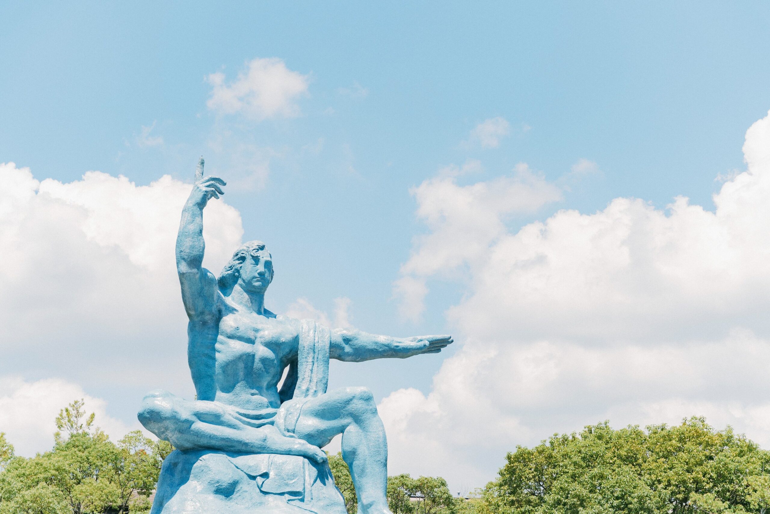 The Peace Statue in Nagasaki Peace Park, symbolizing the city’s hope for world peace