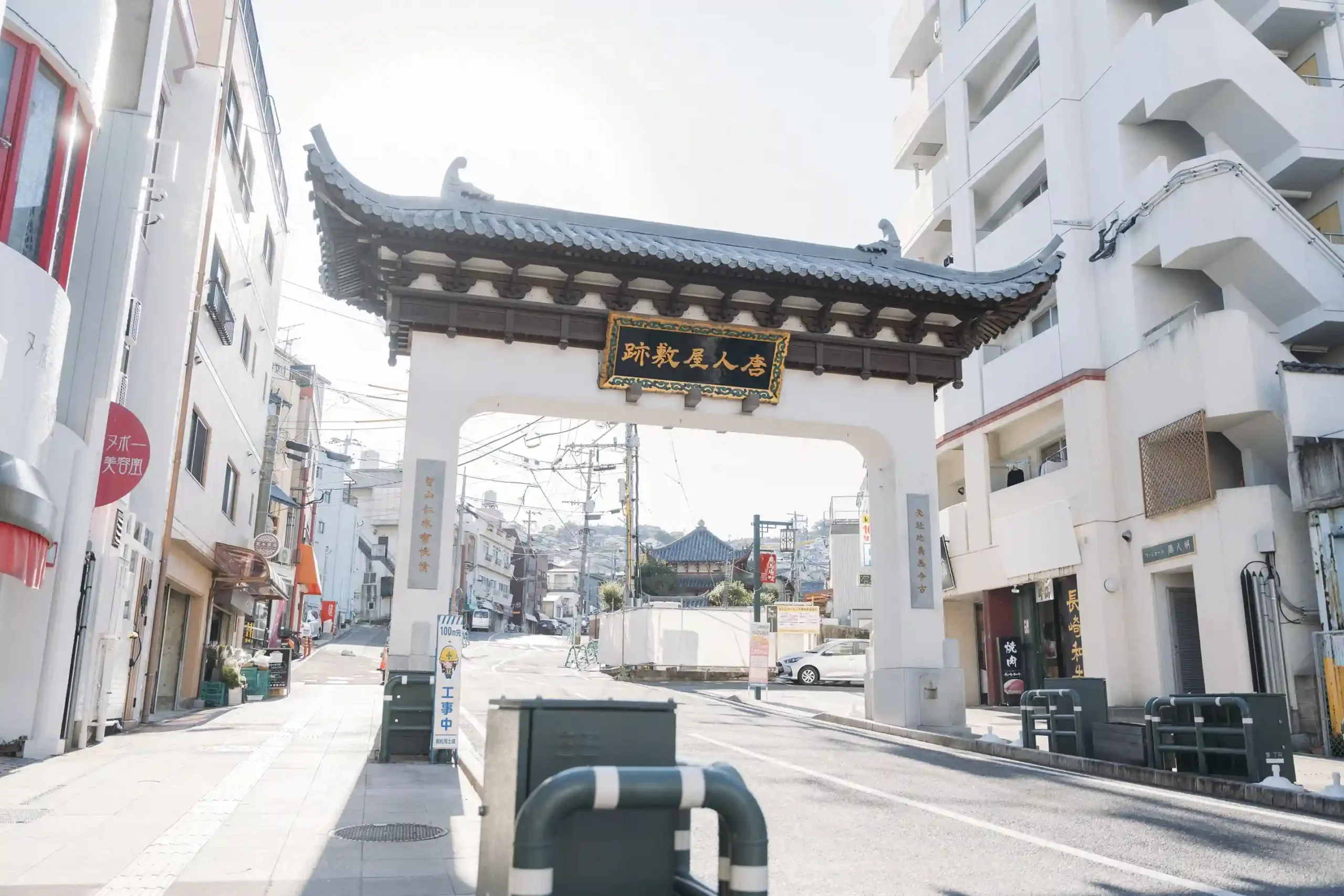 Historic gate standing near the former Chinese Residential Quarter (Tojin Yashiki) site in Nagasaki