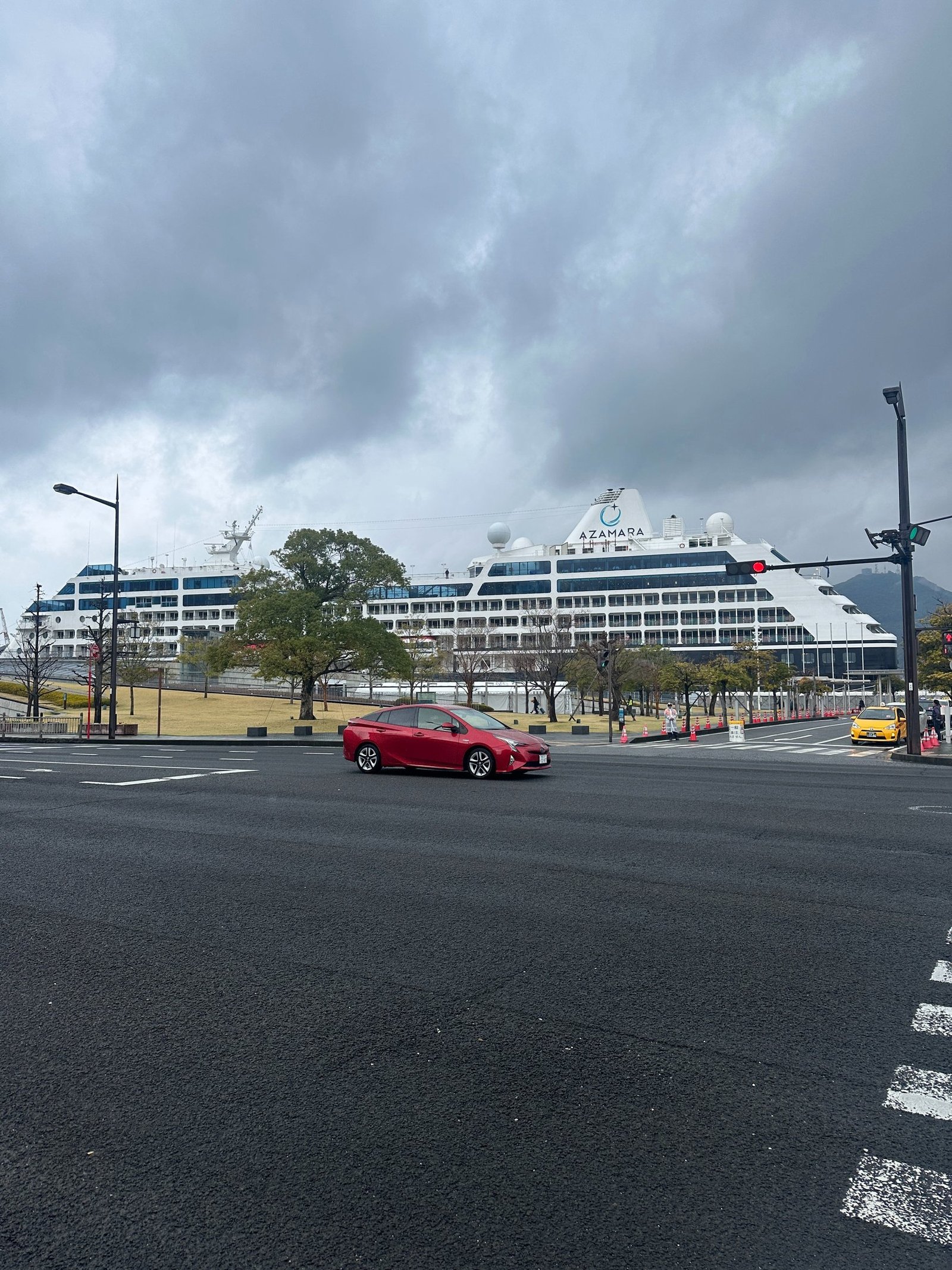 Cruise ship docked at Matsugae International Terminal in Nagasaki