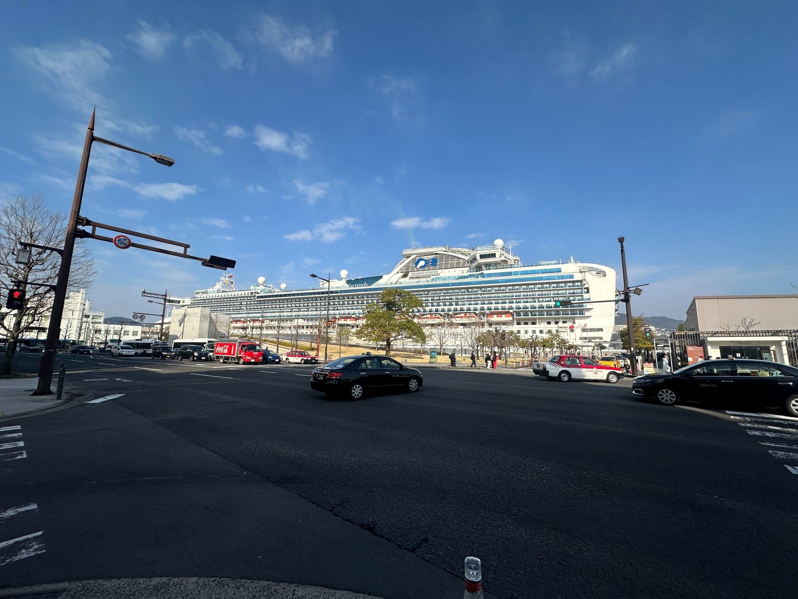Cruise ship docked at Matsugae International Terminal in Nagasaki