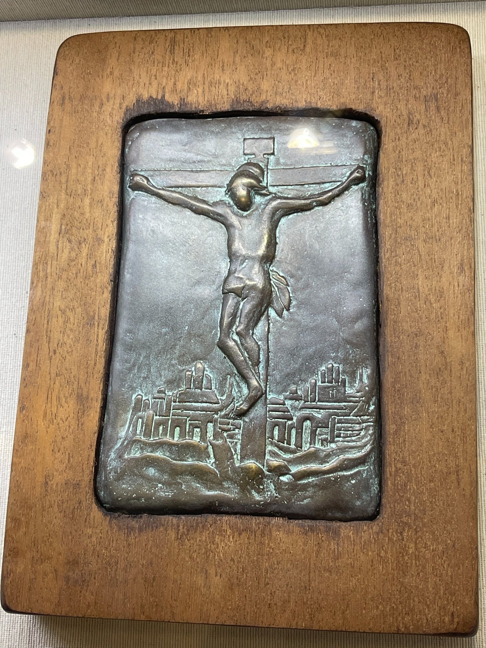 A Fumie plate depicting Jesus Christ, used during the Edo period to identify hidden Christians in Ja