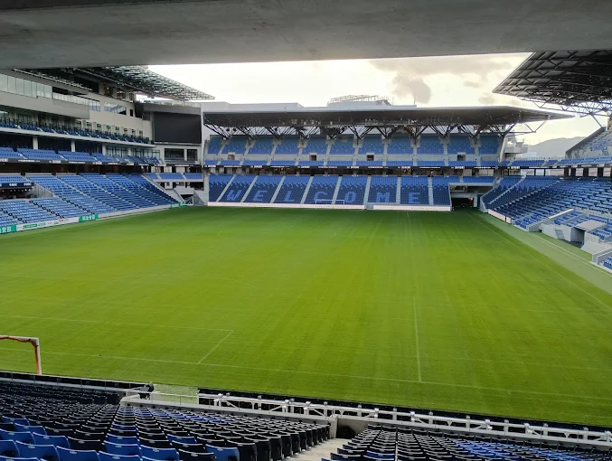 Soccer stadium at Stadium City Nagasaki, home ground of V-Varen Nagasaki